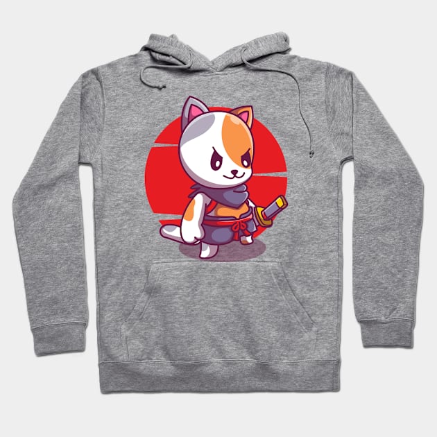 Samurai Kitty Hoodie by haallArt